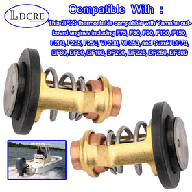 LDCRE thermostat installed in outboard showing direct-fit, quicker repair benefit