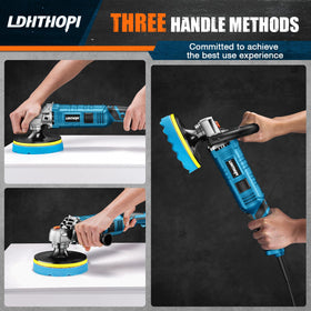 LDHTHOPI assortment of seven pads displayed for cutting, polishing, and finishing