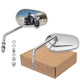 LDJXDADI chrome mirror front view showing wide sightline benefit