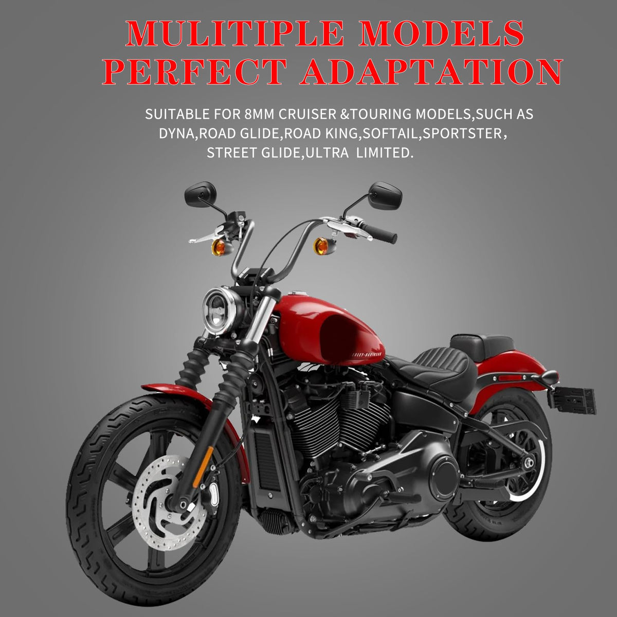 LDJXDADI mirror mounted on Harley handlebar demonstrating fit and enhanced sightlines