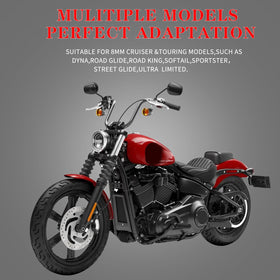 LDJXDADI mirror mounted on Harley handlebar demonstrating fit and enhanced sightlines