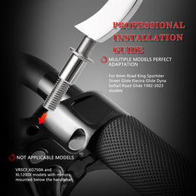 LDJXDADI mirror installed on motorcycle handlebar demonstrating simple fitment