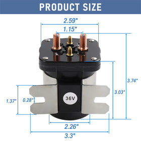 LDMINDA solenoid installed in golf cart illustrating correct placement