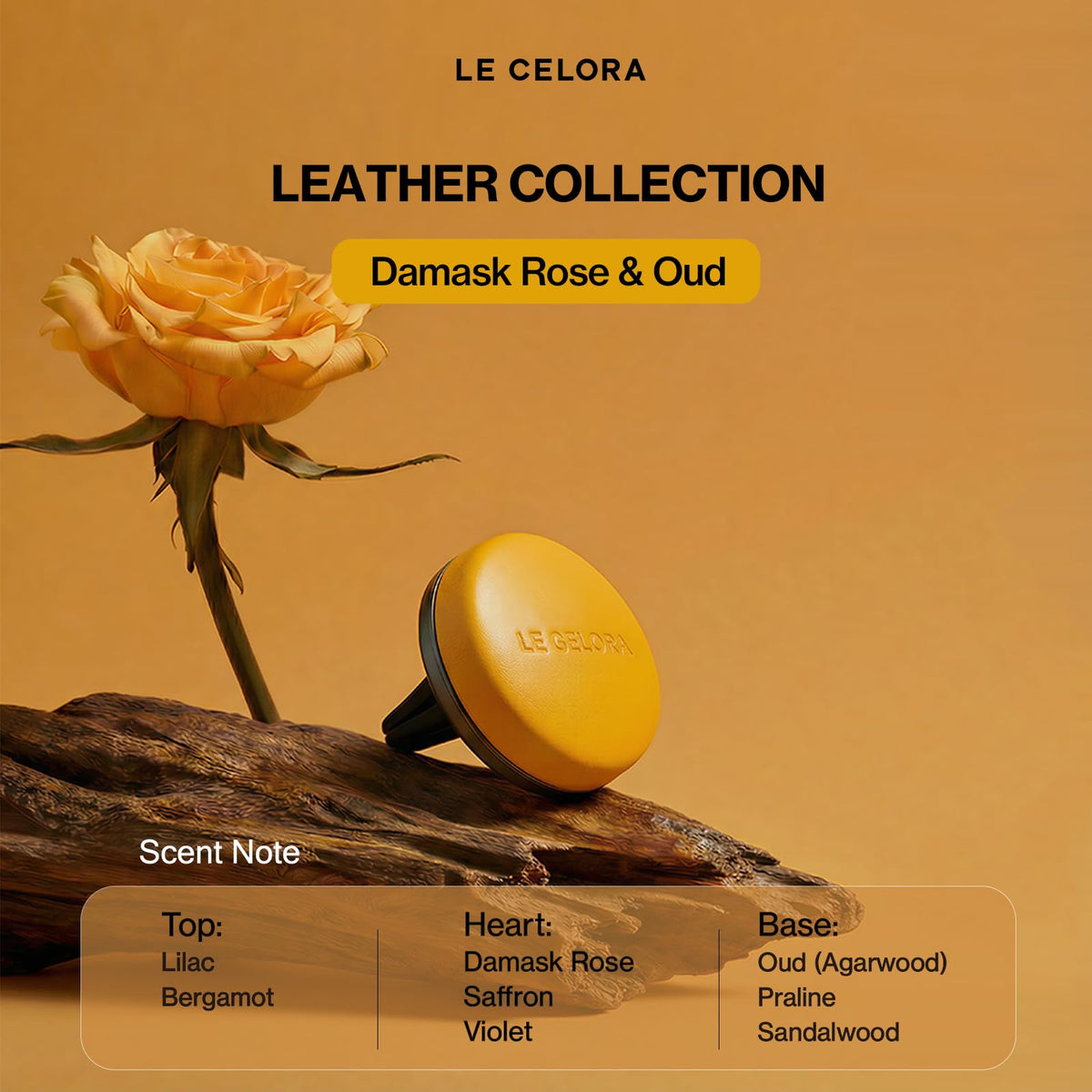 LE CELORA diatomite solid refill core showing waterless scent release