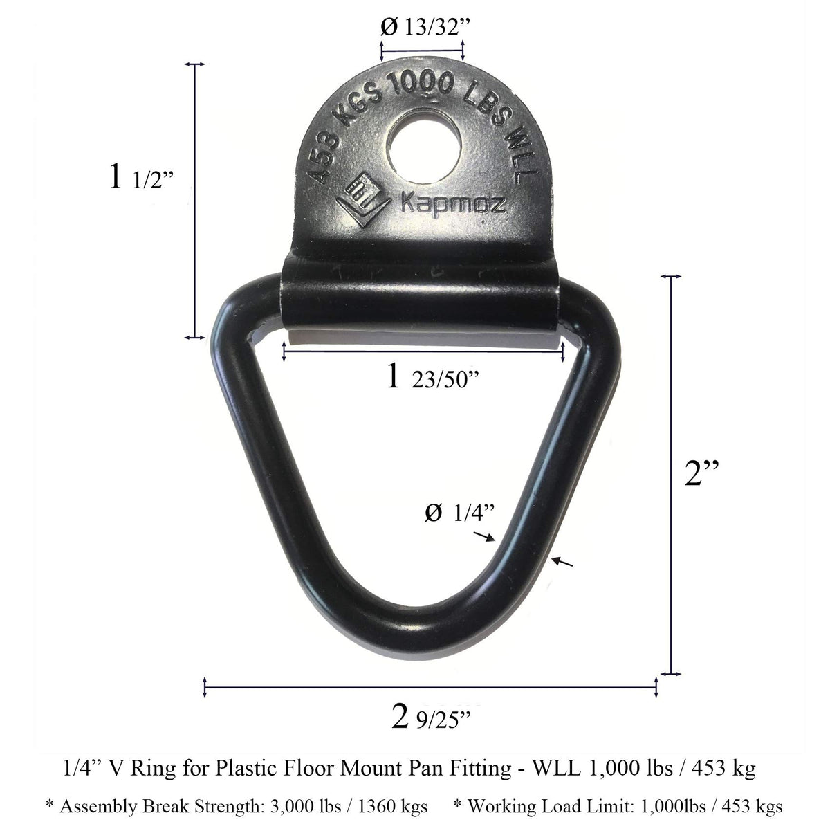 LE KAPMOZ close-up of solid steel V-ring detail for durable load bearing
