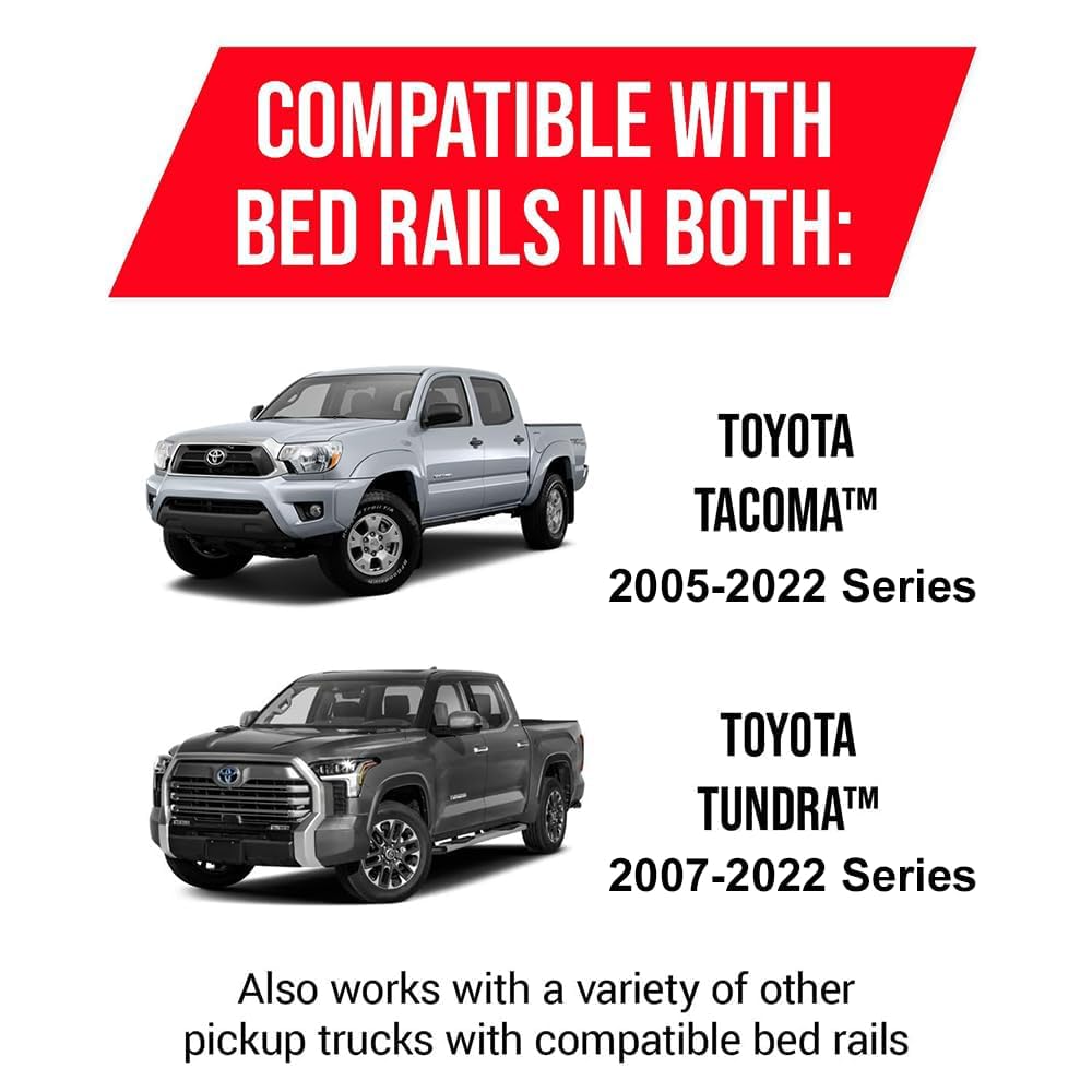 LE KAPMOZ installed on a Toyota Tacoma deck rail demonstrating clean bolt-on mounting