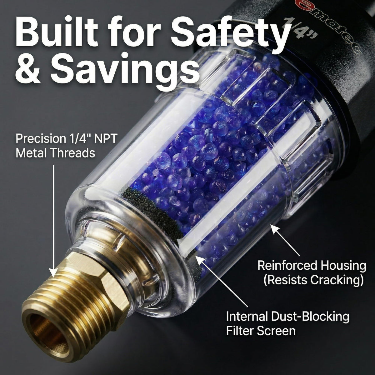 LE LEMATEC attached to an HVLP spray gun, reduces paint defects for smoother finishes