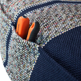 Leader Accessories close-up of blue woven fabric showing durability