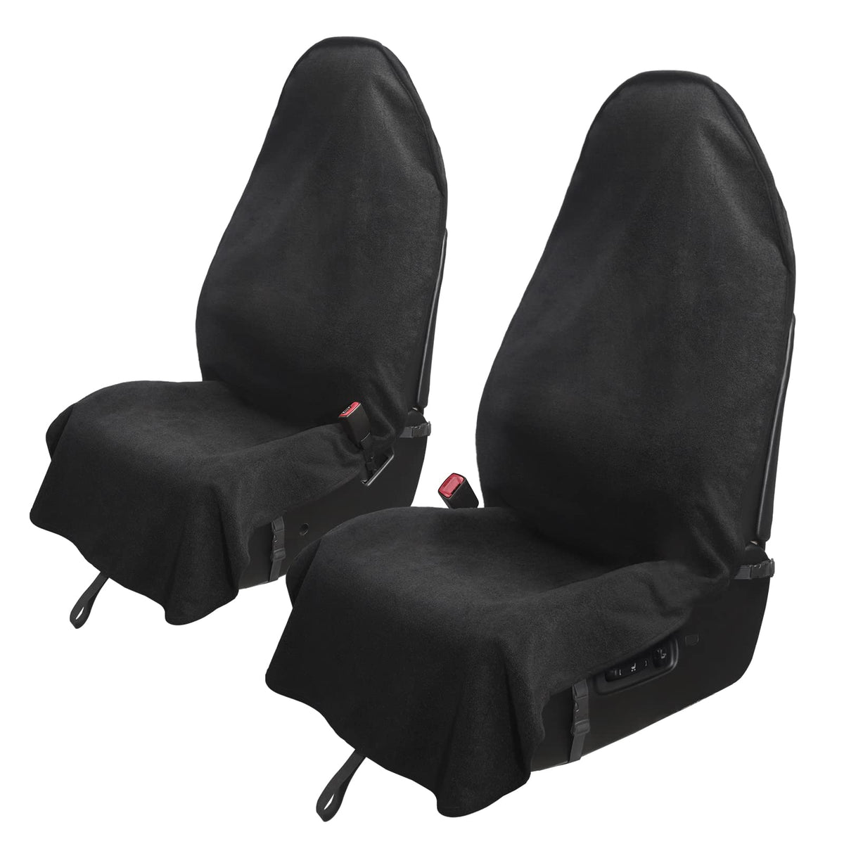 Leader Accessories front view of black seat cover protecting upholstery