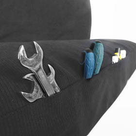 Leader Accessories seat cover installed on front bench protecting original upholstery