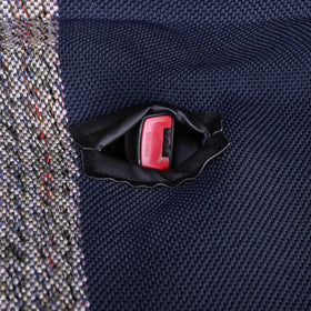Leader Accessories pre-cut seatbelt openings visible for safety access