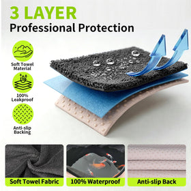 Leader Accessories waterproof backside detail showing barrier layer to block liquids from seats