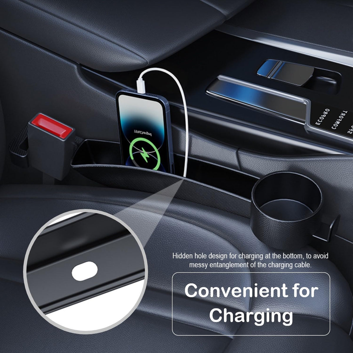 LeaHun hidden charging hole detail for cable organization benefit