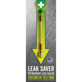 Leak Saver front bottle showing product and packaging benefits