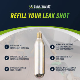 Leak Saver cartridge installed in Leak Shot tool during condensate drain clearing, speeding repair