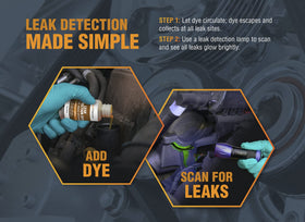 LEAKFINDER in engine bay during inspection speeding leak diagnosis