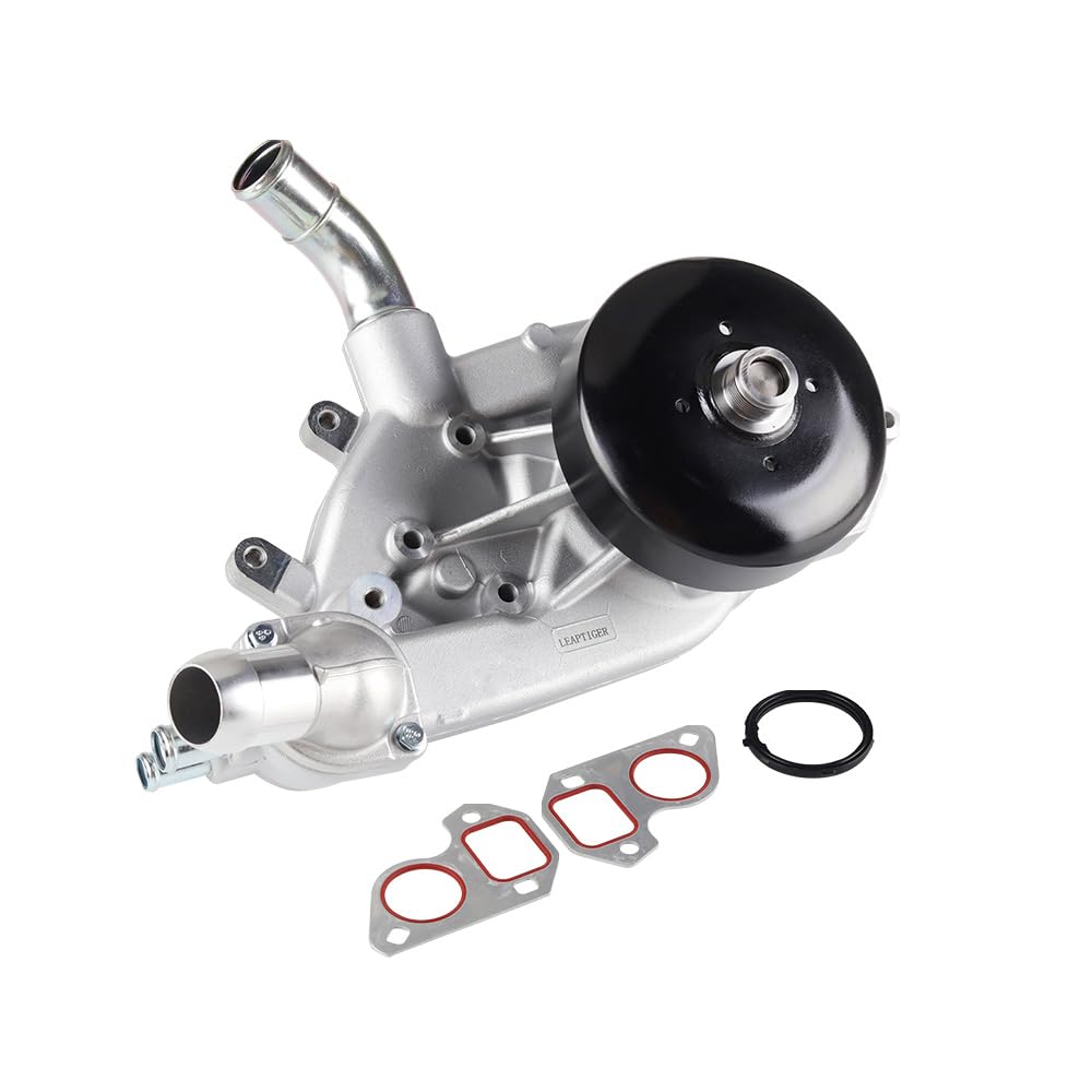 LEAPTIGER front view of AW5104 water pump showing complete assembly benefit: ready to install