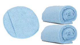 Leather CPR applicator front view showing round pad and finger pocket for secure grip