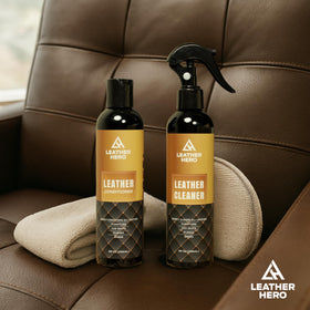 Leather Hero before and after on couch illustrating deep-cleaning and refresh benefit