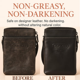 Leather Hero conditioner applied to designer handbag to restore suppleness
