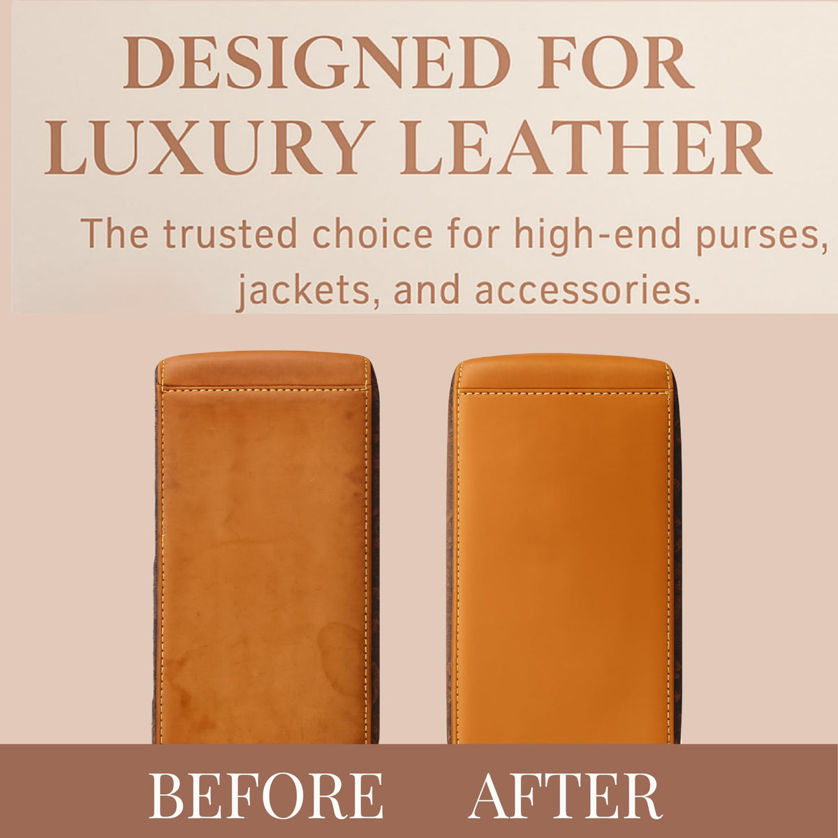 Leather Hero kit beside a handbag illustrating compact size for travel