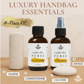 Leather Hero microfiber towel and sponge detail for scratch-free application