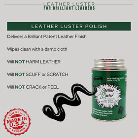 Leather Luster polish open can showing smooth gloss texture for long-lasting finish