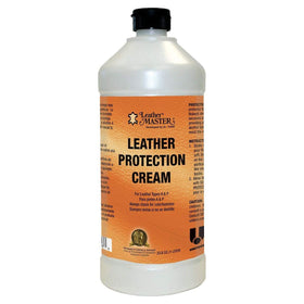 Leather Master bottle front view showing label and 1 litre size benefit protective coverage
