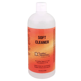 Leather Master front label on 33.8 oz bottle showing product name and benefits