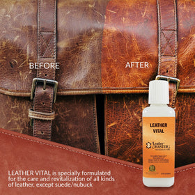 Leather Master used in interior setting showing revitalized leather furniture