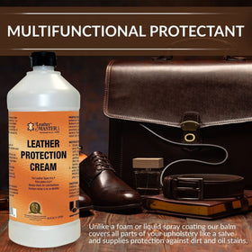 Using Leather Master on a leather shoe upper to repel water and maintain suppleness