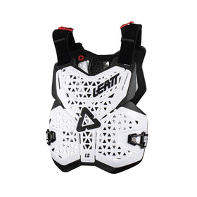Leatt chest protector 1.5 next to helmet for scale showing compact size benefit