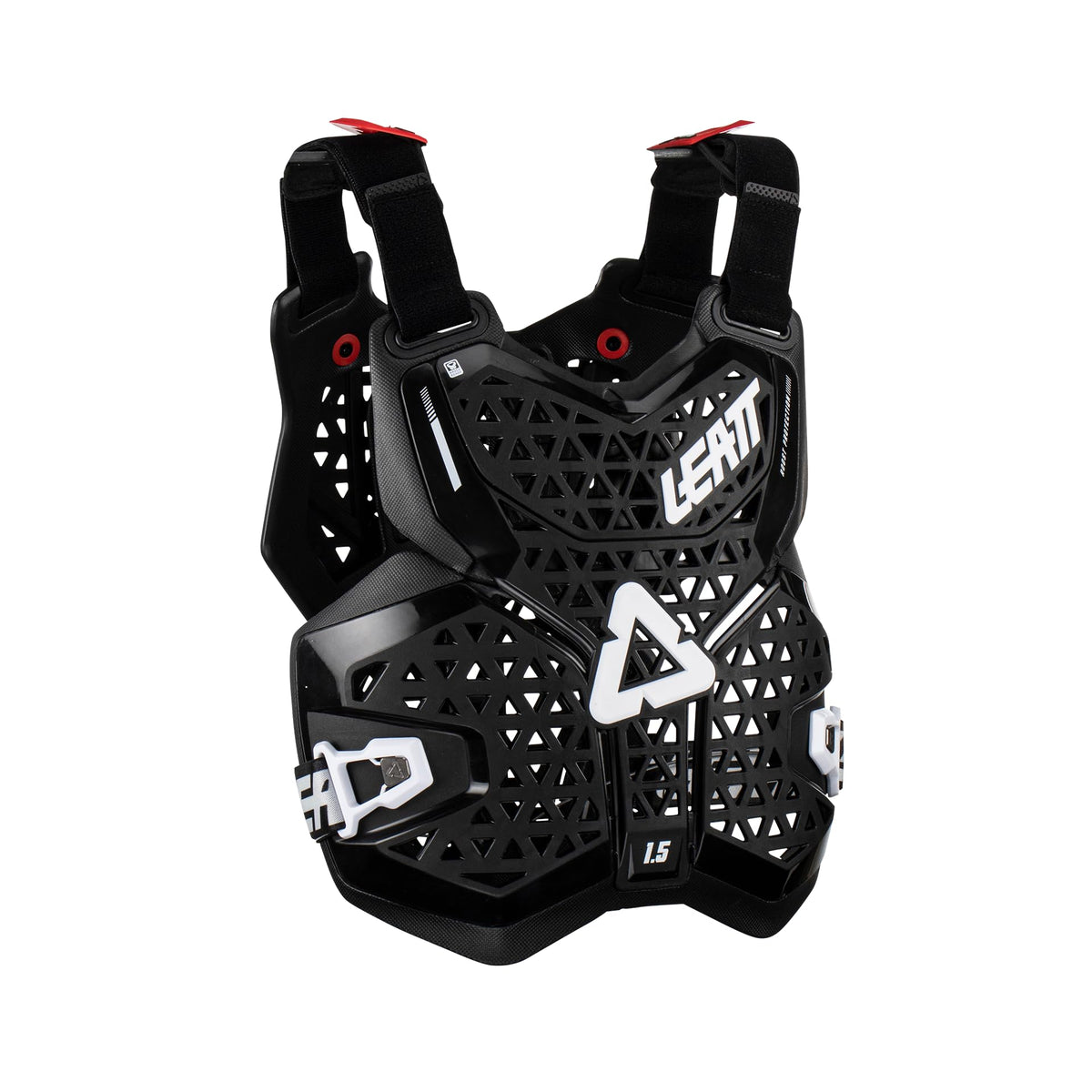 Leatt chest protector close-up texture highlighting 3D design for comfort