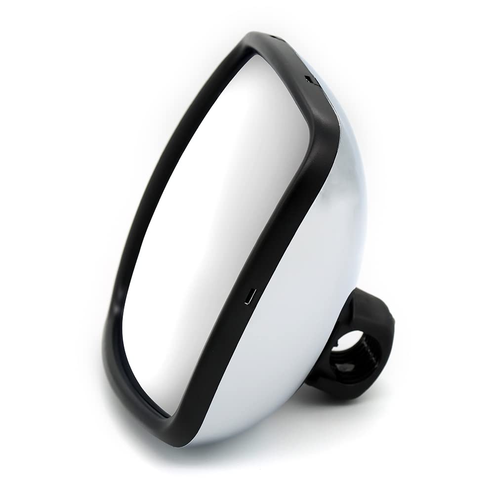 LEAVAN chrome mirror front view showing wide-angle glass and DOT compliance benefit