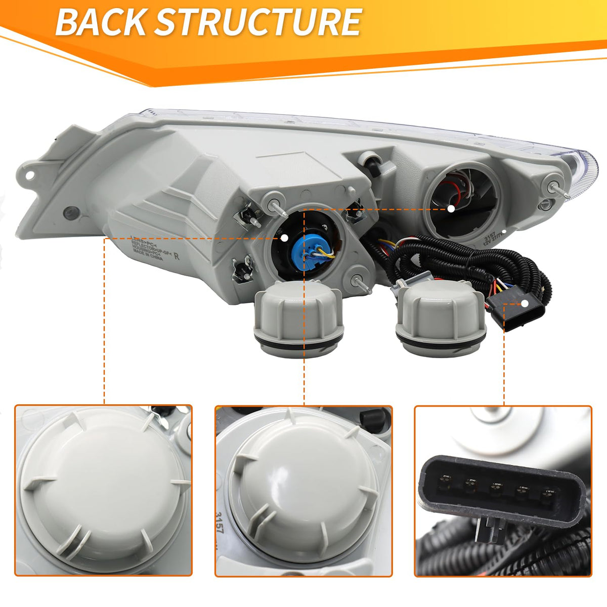 LEAVAN headlight lens close-up showing clear finish for improved light output