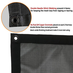 leaveshade copper grommet and reinforced hem, prevents tear and rust