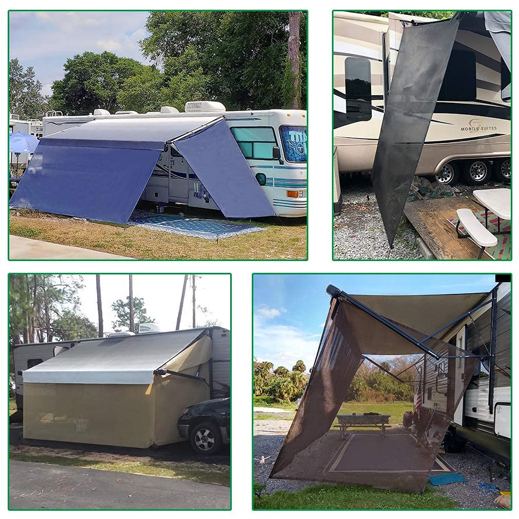 leaveshade lifestyle shot at campsite illustrating privacy and cooling