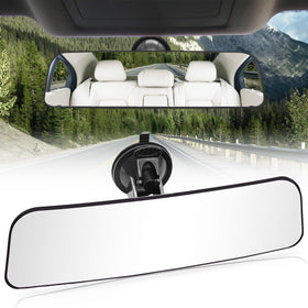 LECAMEBOR front view showing trapezoid mirror and wide coverage for safer driving