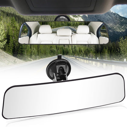 LECAMEBOR front view showing trapezoid mirror and wide coverage for safer driving