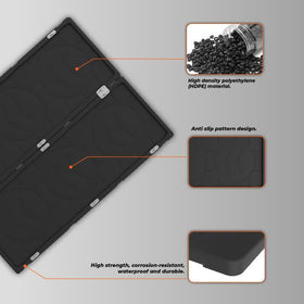 LECARDIO tray installed under tonneau cover showing low profile benefit