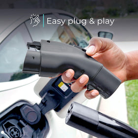 Lectron adapter stored in car trunk demonstrating portability and convenient storage