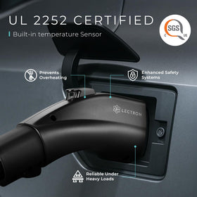 Lectron adapter weather-seal detail illustrating IP67 protection for outdoor use