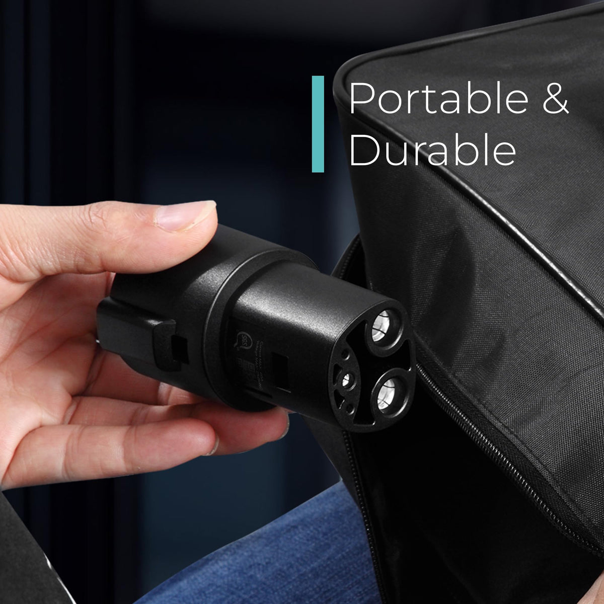 Lectron adapter weatherproof seal detail demonstrating IP67 protection outdoors