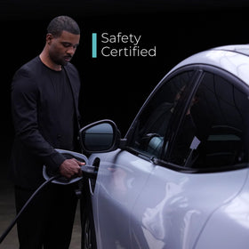 Lectron charger packed in a car trunk showing travel-friendly portability