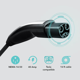 Lectron charging handle detail showing IP55 seal and durable connector benefit