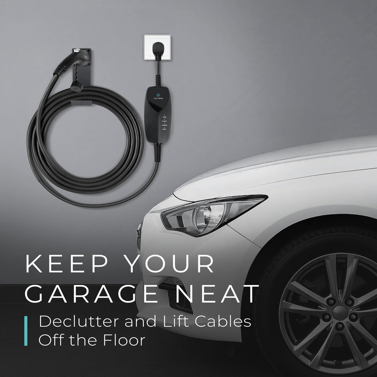 Lectron J-hook side profile lifting cable off ground to prevent kinks