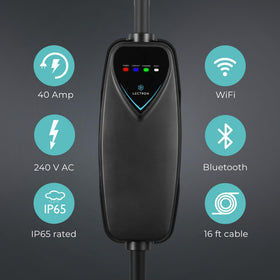 Lectron lifestyle driveway charging setup showing easy at-home Level 2 charging
