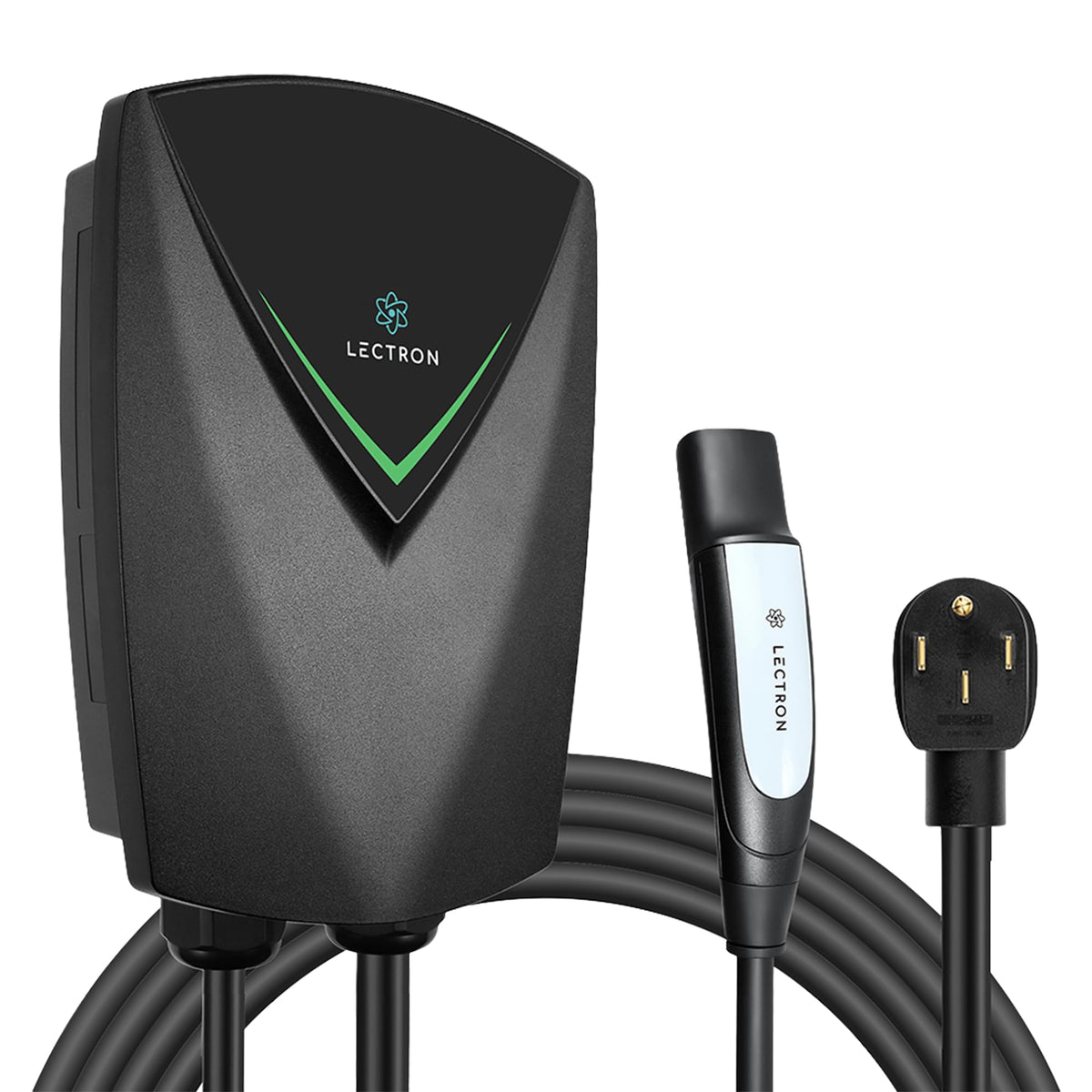 Lectron NEXUS front view showing compact charger and branding for reliable home charging