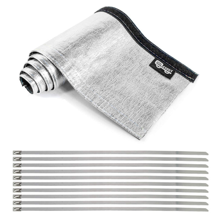 LEDAUT front packaging showing aluminized heat sleeve and included ties for easy protection