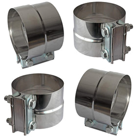 LEDAUT front view clamp showing full 4" lap joint and secure fit advantage